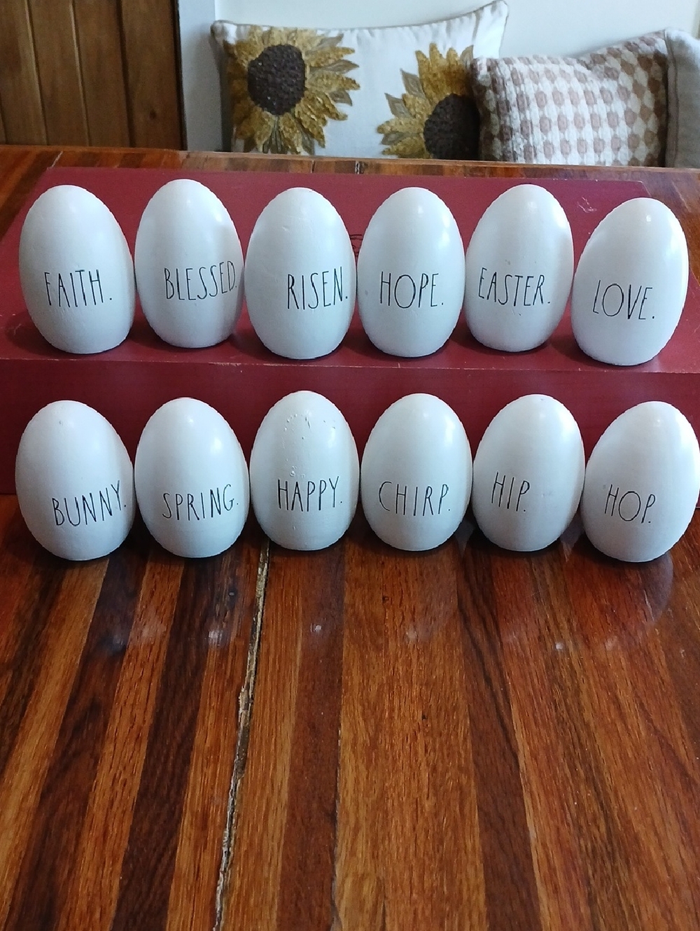 Rae Dunn Set Of 12 Wooden Easter Eggs